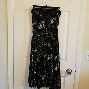 Strapless hundreds in black and grey pattern L